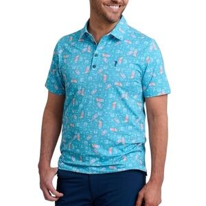 William Murray Golf Azalea Cocktail S/S Polo Light Blue Coral Size L NEW SEALED